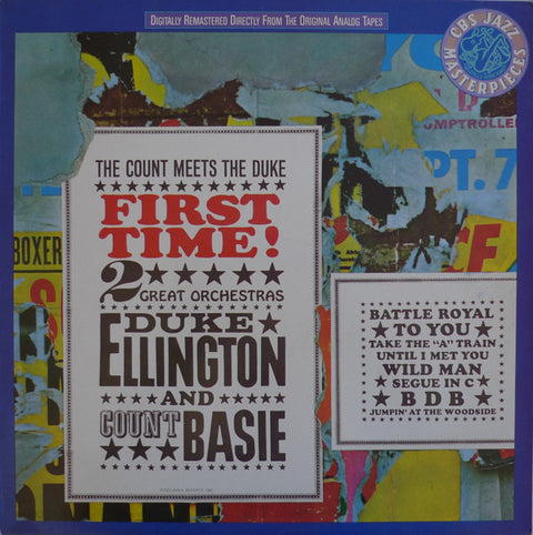 Front cover of Duke Ellington Orchestra / Count Basie Orchestra – First Time! The Count Meets The Duke, CBS, Europe, 1987