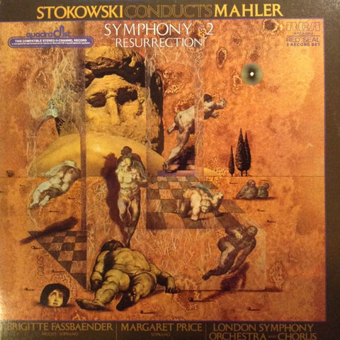 Front cover of Stokowski Conducts Mahler - Brigitte Fassbaender, Margaret Price, London Symphony Orchestra And Chorus – Symphony 2 "Resurrection", RCA Red Seal, US, 1975