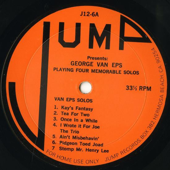 George Van Eps And The Eddie Miller - George Van Eps - Stan Wrightsman Trio – Jump Presents: George Van Eps And The Eddie Miller - George Van Eps - Stan Wrightsman Trio, image 3