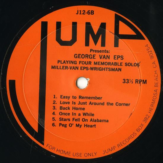 George Van Eps And The Eddie Miller - George Van Eps - Stan Wrightsman Trio – Jump Presents: George Van Eps And The Eddie Miller - George Van Eps - Stan Wrightsman Trio, image 4