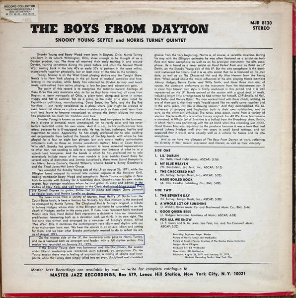 The Snooky Young Septet And The Norris Turney Quintet – The Boys From Dayton, image 2