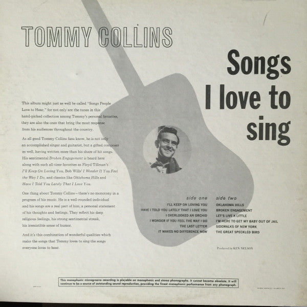 Tommy Collins – Songs I Love To Sing, image 2