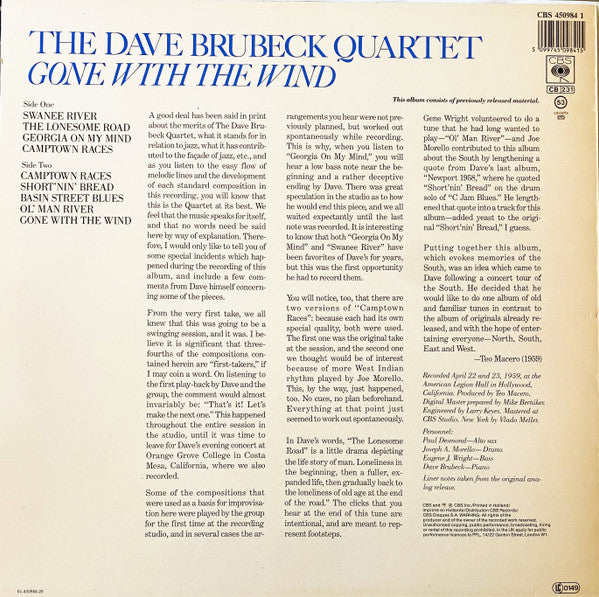 The Dave Brubeck Quartet – Gone With The Wind, image 2