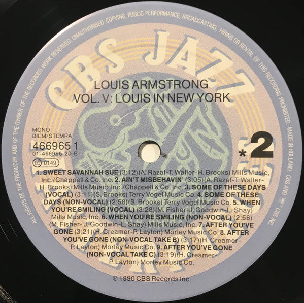 Louis Armstrong – Volume V - Louis In New York, image 4