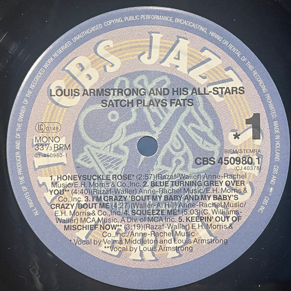Louis Armstrong And His All-Stars – Satch Plays Fats, image 3
