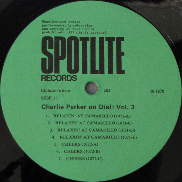 Charlie Parker – Charlie Parker On Dial Volume 3, image 3