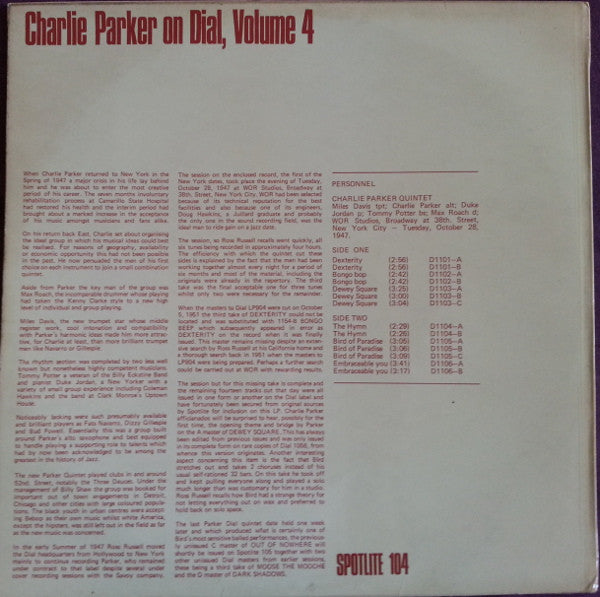 Charlie Parker – Charlie Parker On Dial Volume 4, image 2