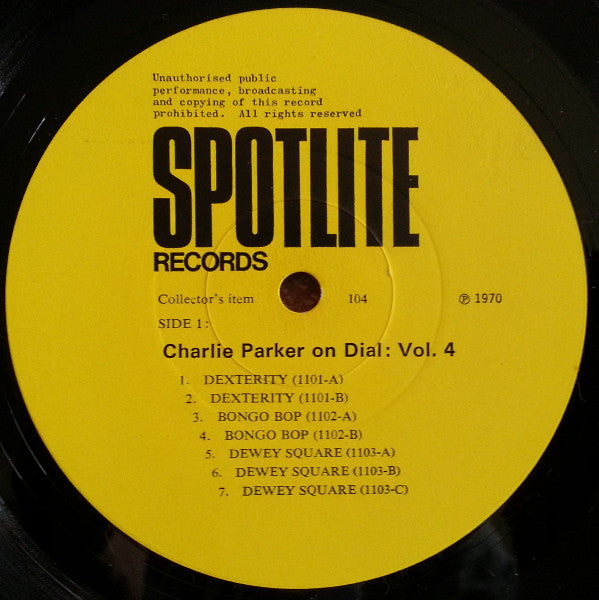 Charlie Parker – Charlie Parker On Dial Volume 4, image 3
