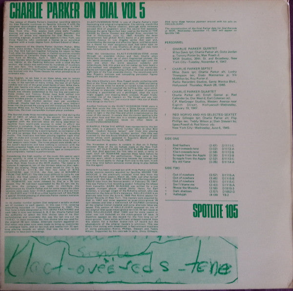 Charlie Parker – Charlie Parker On Dial Volume 5, image 2