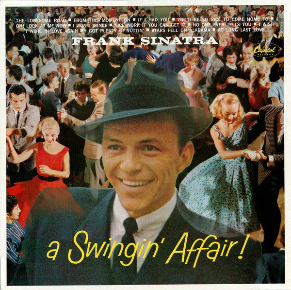 Front cover of Frank Sinatra – A Swingin' Affair, Capitol Records, UK, 1984