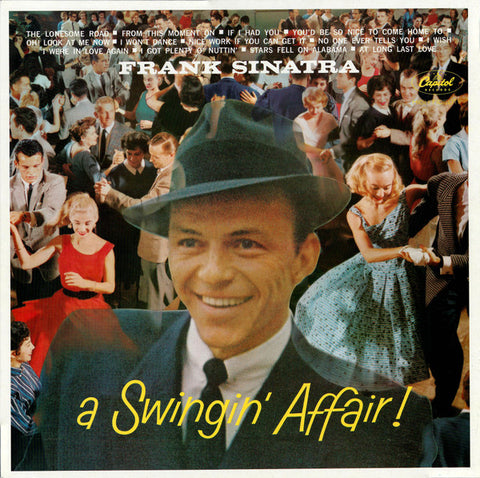 Front cover of Frank Sinatra – A Swingin' Affair, Capitol Records, UK, 1984