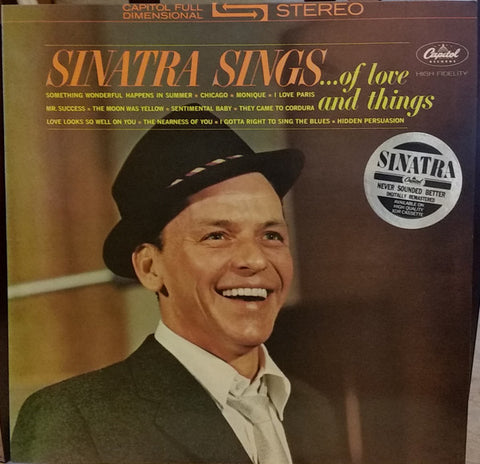 Front cover of Frank Sinatra – Sinatra Sings...Of Love And Things, Capitol Records, UK, 1984